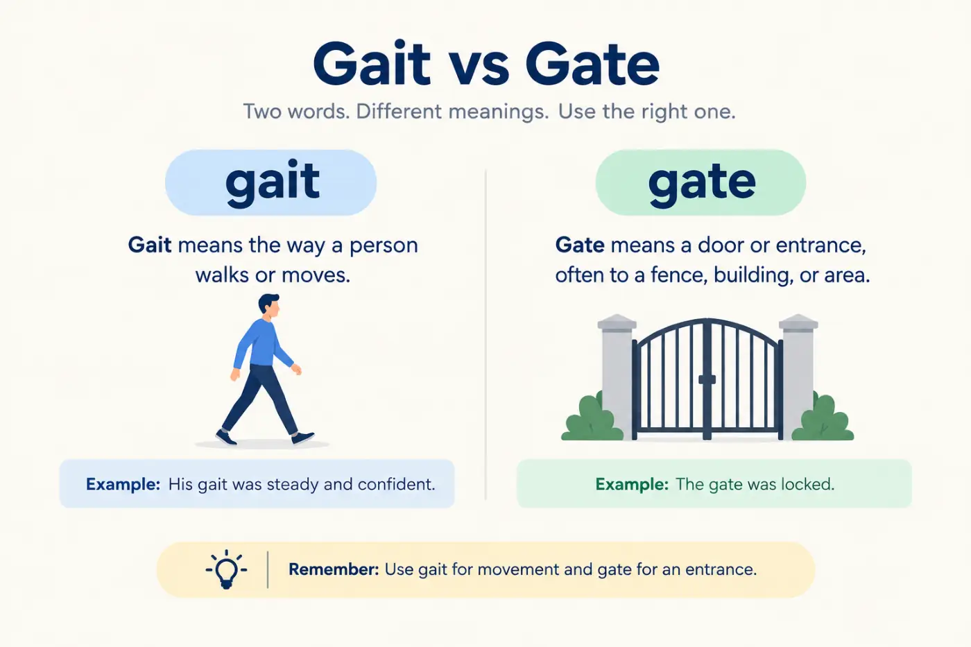 Gait vs gate and the correct usage