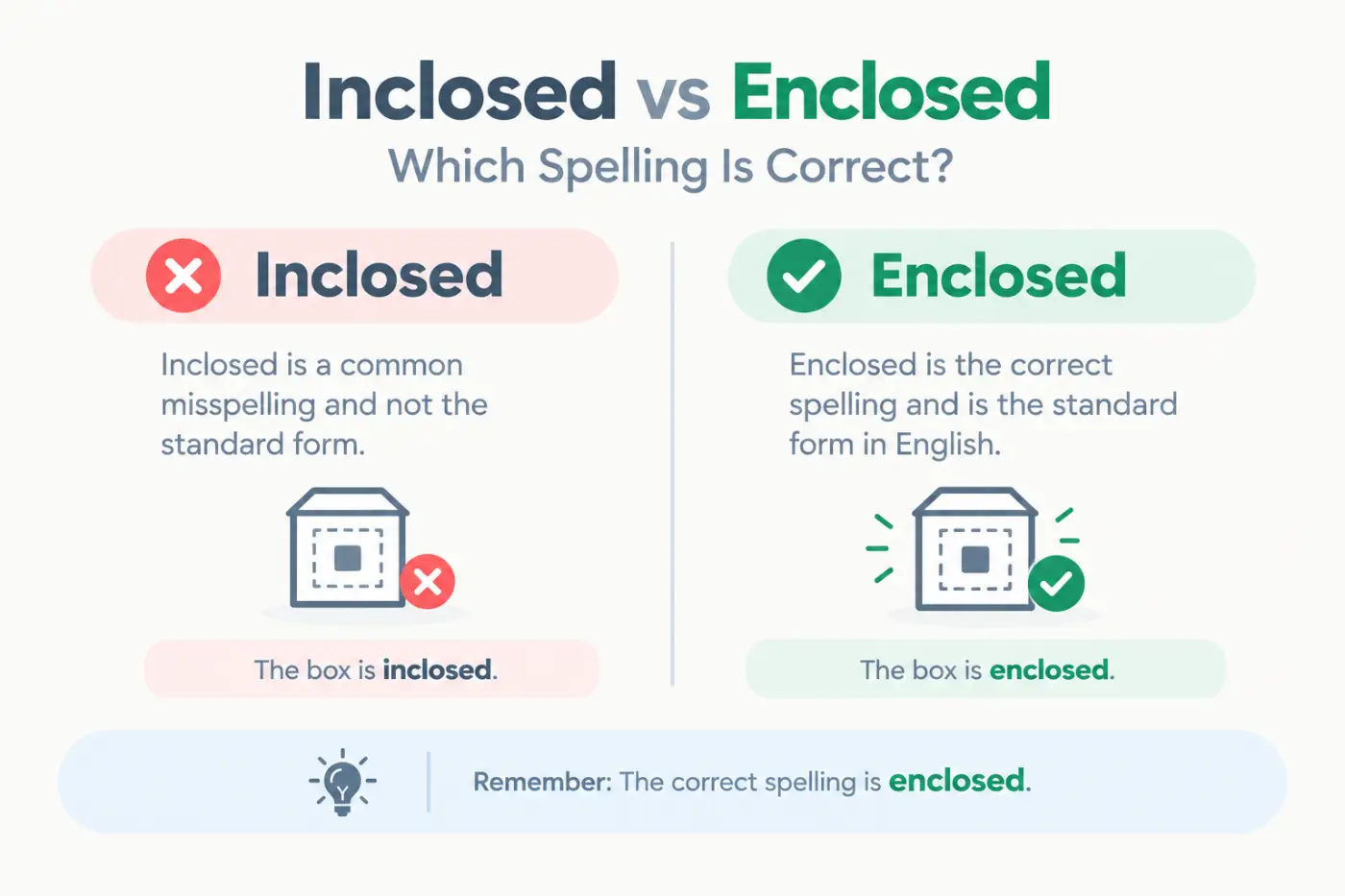 Inclosed vs Enclosed Which Spelling Is Correct
