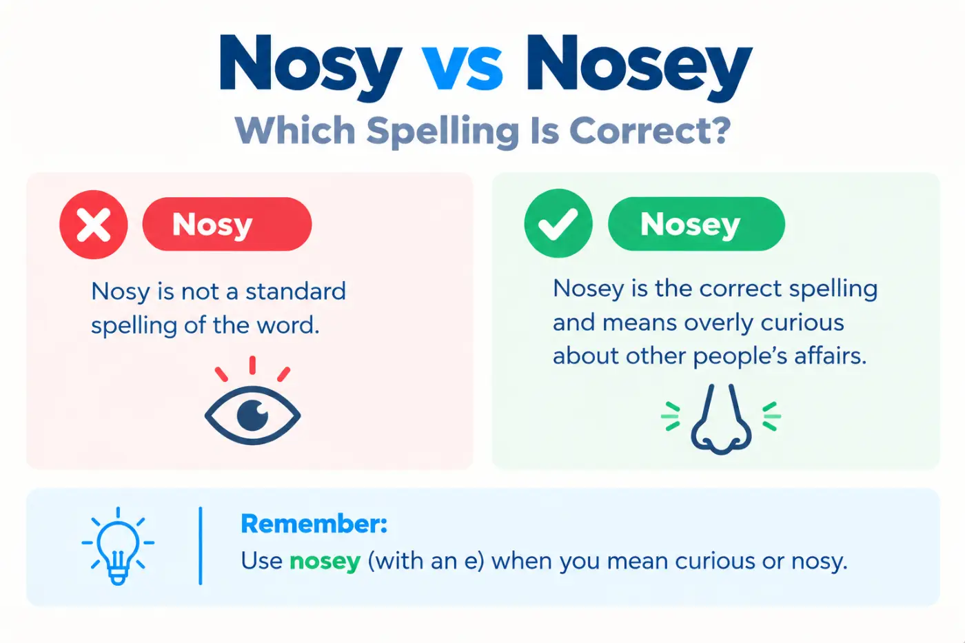 Nosy vs Nosey Which Spelling Is Correct