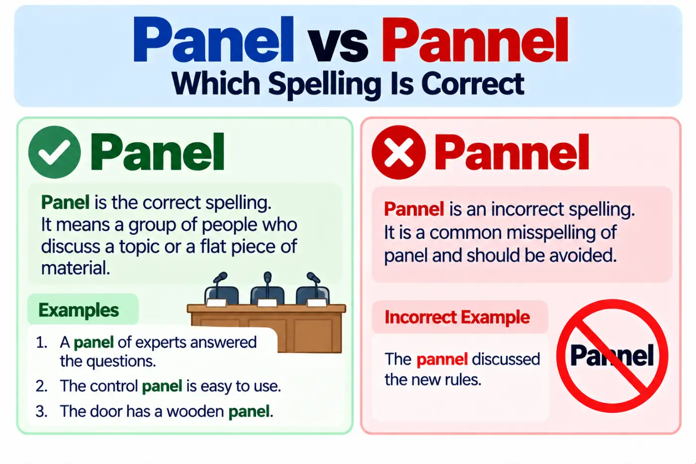 panel vs pannel Which Spelling Is Correct